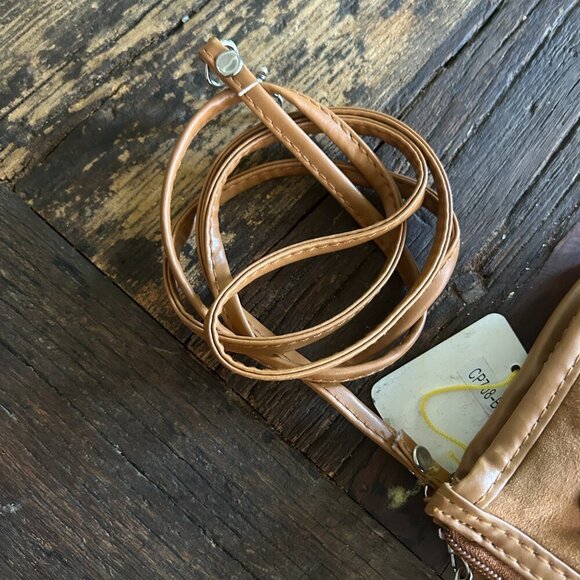 Vintage Tinder Brown Leather Crossbody Wallet Bag | Genuine Leather | NWT 8.5" W - Picture 9 of 12